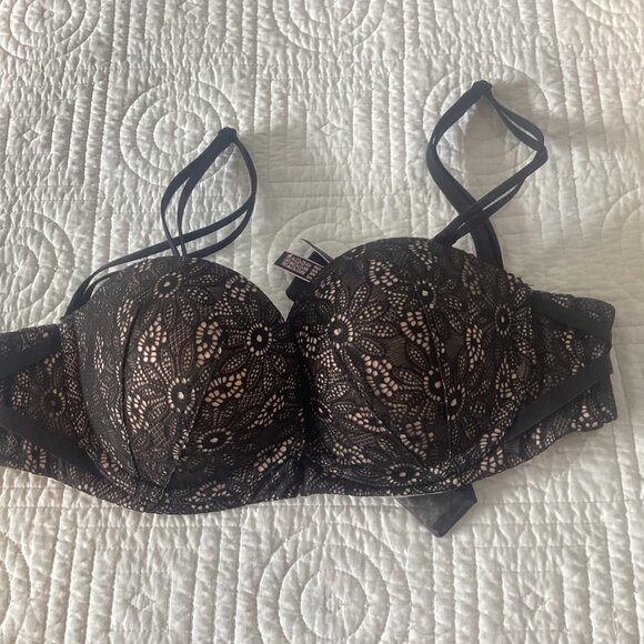 NWT Victoria’s Secret Very Sexy 32C Push Up Padded Multi-way Black Lace Bra - Picture 2 of 10